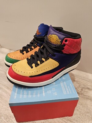Nike Air Jordan 2 Retro Multi-Color CT6244-600 Orange Red Blue Women's Size 9-image