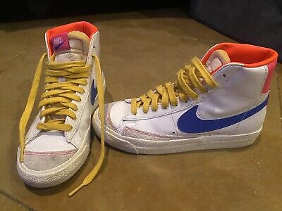 Nike Blazer Mid 77 White Blue Pink Orange Womens Size 5.5  Leather Sneakers RARE-image