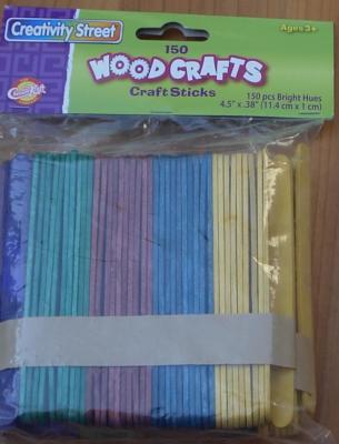 Creativity Street Wooden Craft Sticks - Package of 150 Colored Sticks - NEW-image