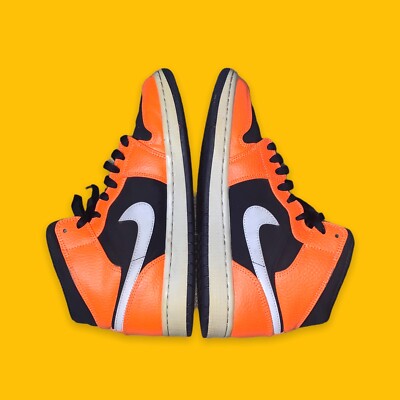 Size 8 - Jordan 1 Mid Black Cone 2018 554724-062 Black/Cone-Light Bone-image