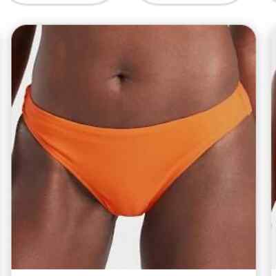 NWT athleta orange cloudbreaker rib mid rise bikini size large-image