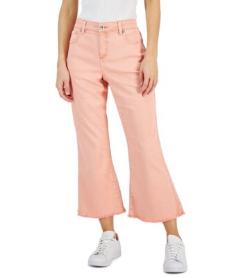 Women's Mid-Rise Cropped Flare-Leg Jeans, New W/Tags Peach Size 4/27-image