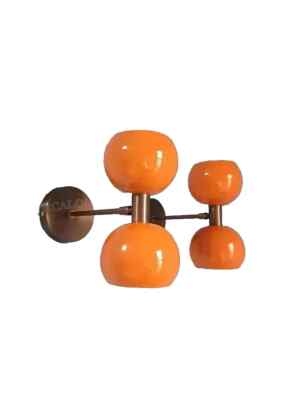 1950's Italian Stilnovo Diabolo Sconce Orange Wall Sconce Light Mid Century-image