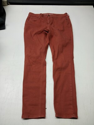 Old Navy Women's Rockstar Orange Mid Rise Skinny Jeans Size 12 -image