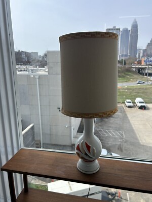 Mid Century Orange And Gold Table Lamp-image