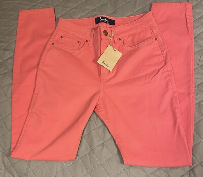NEW Boden Soho Skinny Jeans Red Orange Pink Coral Womens 4 Pants Preppy Spring-image