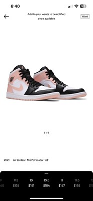 Size 10.5 - Jordan 1 Mid Crimson Tint-image