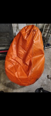 Mid century 1960s Orange Sacco bean bag-image