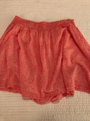 Old Navy coral large swing skirt small floral - lined-image