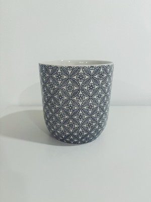 Creative Co-Op Hand-Stamped Stoneware Pot  -image