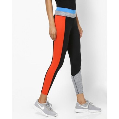NWT Nike One Mid-Rise Dri-Fit Tight Fit 7/8 Leggings Colorblock Pants XS-image
