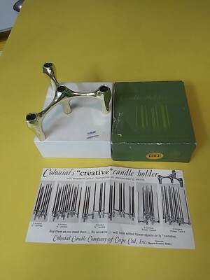 Gold Creative Holder Colonial Candle Co of Cape Cod Four Candles-image