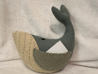 Tooth Fairy Pillow Wool Whale Creative Co-Op-image