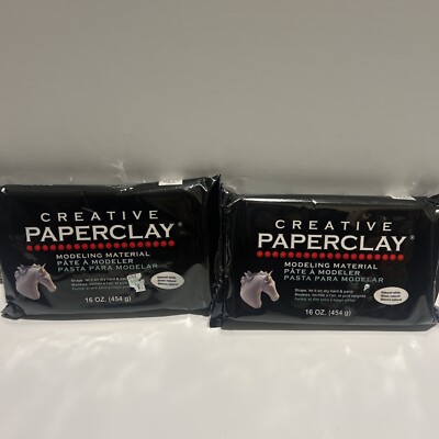 Lot of 2 Creative Paperclay 8 oz Package • 1 Pound Total • Air Dry Clay -image