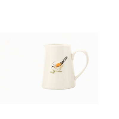 Creative Co-op Bird Head Down Stoneware Hand Painted Creamer-image