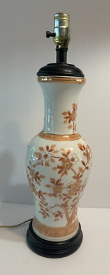 Japan mid century Orange Rust  white lamp Base-image