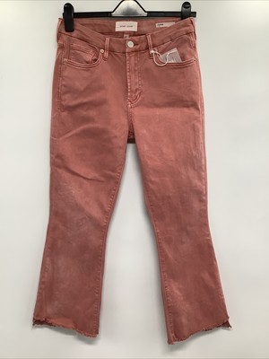 DEAR JOHN Women's TERRA COTTA Orange MID RISE CROPPED FLARE JEANNE JEANS Size 27-image