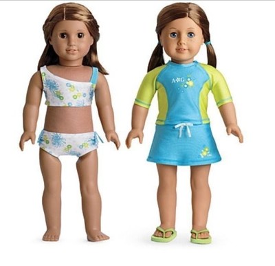 American Girl 2-in-1 Surf Swimsuit Olympics NIB 2 DOLLS NOT INCLUDED Joss Julie-image