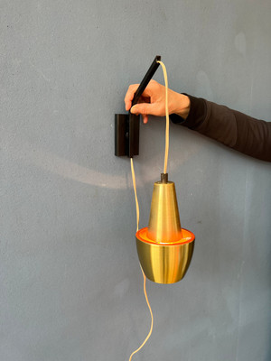 Orange Light Danish Mid Century Space Age 'Rod' Wall Lamp-image