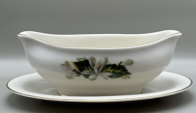 Vintage Fine Arts China Gravy Boat Orange Blossoms & Gardenia Fine Bone China-image