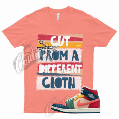 CUT T Shirt for J1 1 Mid Magic Ember Fire Red Taxi French Blue Multi Color Green-image