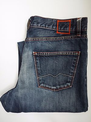 HUGO BOSS JEANS ORANGE LABEL HB2 25990 STRAIGHT LEG W35 L28 MID BLUE LEVH558-image