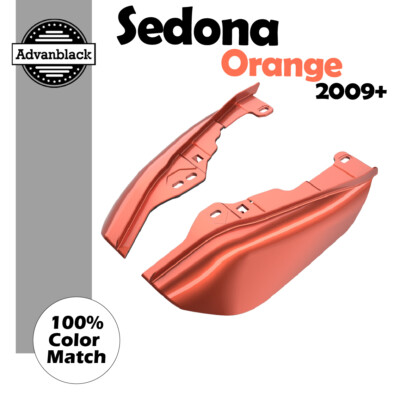 Advanblack Sedona Orange Mid Frame Air Deflectors Fits Harley Touring 2009+-image
