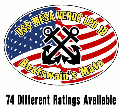 USS MESA VERDE LPD 19 Oval Decal / Sticker Military USN U S Navy S05A-image