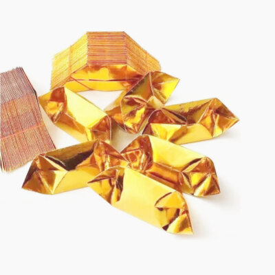 100x Chinese Joss Paper Folding Gold Ingot Papers Sacrificial Offering Ancestors-image