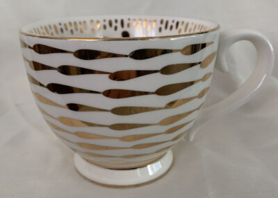 World Market Creative Co-op Gold Filigree Mug READ-image