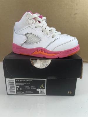 Nike Air Jordan 5 Retro White/Pink-Orange 440892-168  (7c)-image
