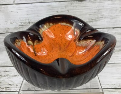 Vintage Mid Century Leaf  Orange and Brown-image