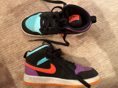 Nike Air Jordan 1 Mid Candy 13C Mismatch Orange Purple 640734-083  Shoes 13 Kids-image