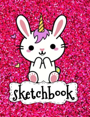 Sketchbook: Cute Unicorn Kawaii Bunny Rabbit On Pink ... by Co., Creative Sketch-image