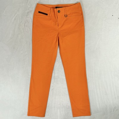 NEW LRL Ralph Lauren Slim Straight Jeans Size 2 Arna Orange Mid Rise Modern-image