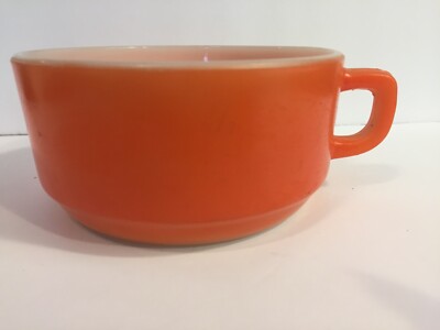 Anchor Hocking Orange Handled Soup Bowl/Mug-image