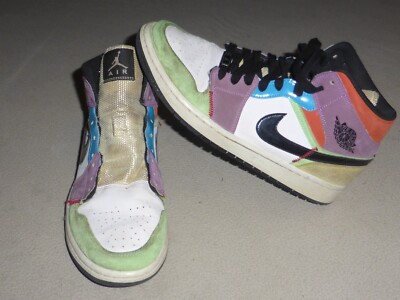 NIKE AIR JORDAN RETRO 1 MID SE SHOES CW1140-100 SIZE 10 LIGHTBULB MULTI COLOR   -image