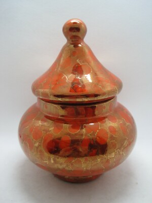 Vintage Mid Century Modern Ceramic Mod Style Candy Dish Orange-image