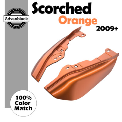 Scorched Orange Mid Frame Air Deflectors Heat Shield Trim Covers Fits Harley 09+-image