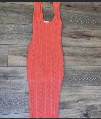 Lovers & Friends Orange Crochet Dress Size XS-image