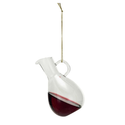 Creative Co-op Wine Decanter Glass Ornament Bauble-image