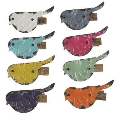 Distressed Rustic Metal Bird Clip 3