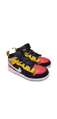 Kids Nike Air Jordan 1 Shoes Mid Retro Amarillo Orange /Yellow BQ6933-087 9C....-image