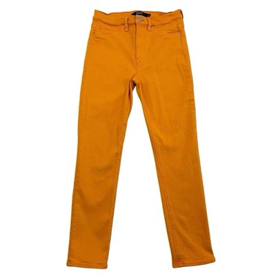 Hudson Jeans Womens 28 Orange Barbara Skinny Mid Rise Dark Wash Stretch Denim-image