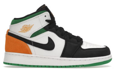 Air Jordan 1 Mid SE White Laser Orange Lucky Green (GS)-image