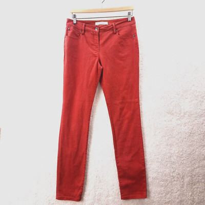 SEED FEMME Womens Jeans Size 10 Orange Brown Animal Print Stretch Denim Mid Rise-image