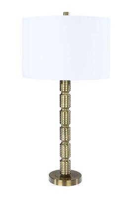 Creative Co-Op Faceted Metal Stacked Column Design Table Lamp, 28.75 Inch, Matte-image