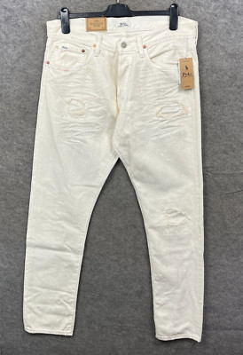 Ralph Lauren Jeans Womens White 33 x 32 The Sullivan Slim Paint Splatter BNWT-image