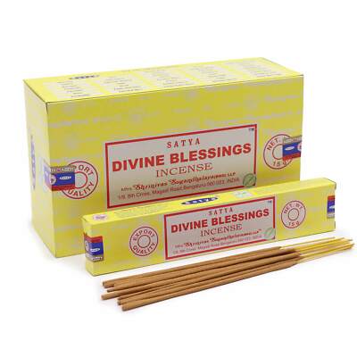 Satya Divine Blessings Incense Joss Sticks Pack of 12X15g Each 180 Contains-image
