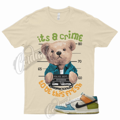 CRIME T Shirt to Match Dunk Mid Pale Ivory Mineral Teal Moss Alpha Orange Gold 1-image